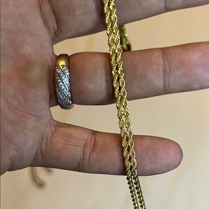 Elegant 14k stamped Gold plated Braided Necklace 22”
